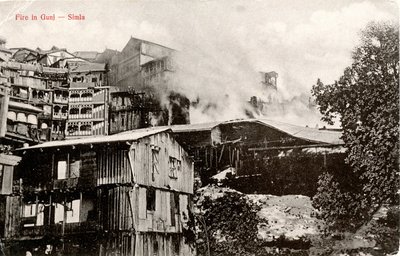 Fire in Gunj - Simla by Moorli Dhur and Sons